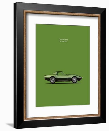 Corvette Stingray 1970 Green-Mark Rogan-Framed Art Print