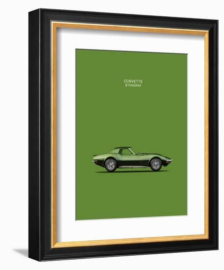 Corvette Stingray 1970 Green-Mark Rogan-Framed Art Print