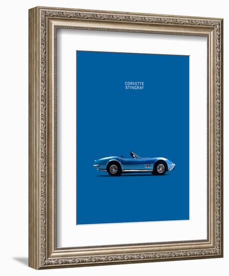 Corvette Stingray Blue-Mark Rogan-Framed Art Print