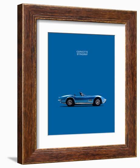 Corvette Stingray Blue-Mark Rogan-Framed Art Print