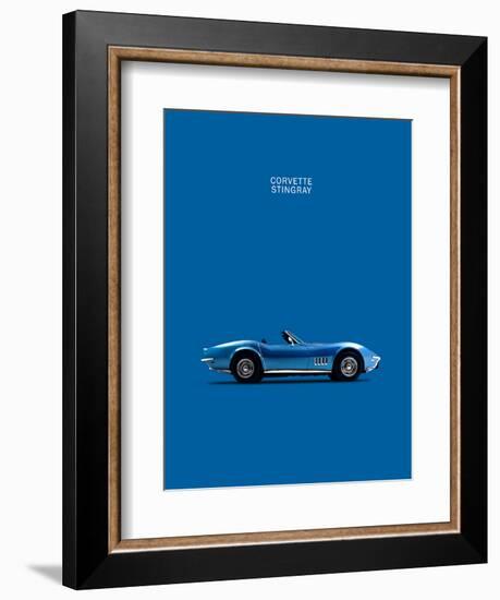 Corvette Stingray Blue-Mark Rogan-Framed Art Print