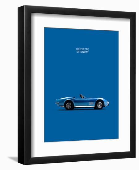 Corvette Stingray Blue-Mark Rogan-Framed Art Print