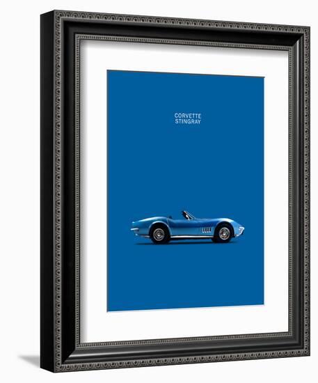 Corvette Stingray Blue-Mark Rogan-Framed Art Print