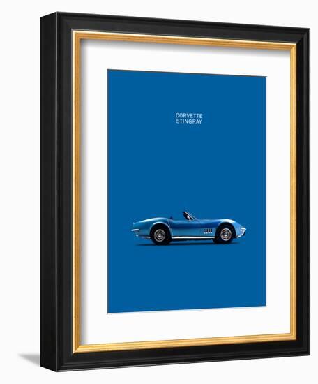 Corvette Stingray Blue-Mark Rogan-Framed Art Print