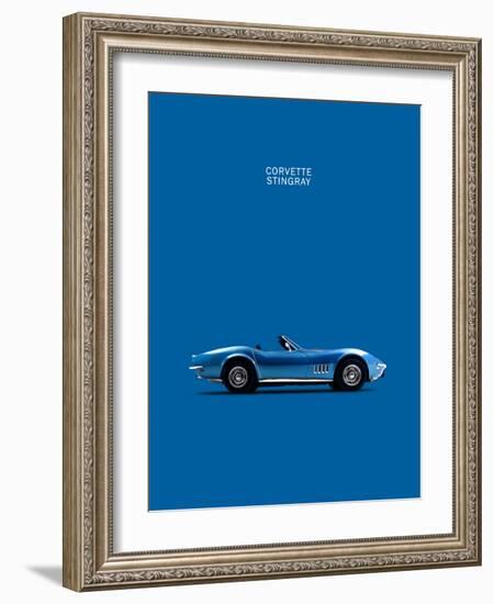 Corvette Stingray Blue-Mark Rogan-Framed Premium Giclee Print