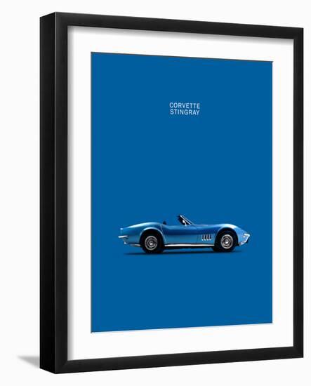 Corvette Stingray Blue-Mark Rogan-Framed Premium Giclee Print