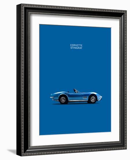 Corvette Stingray Blue-Mark Rogan-Framed Premium Giclee Print