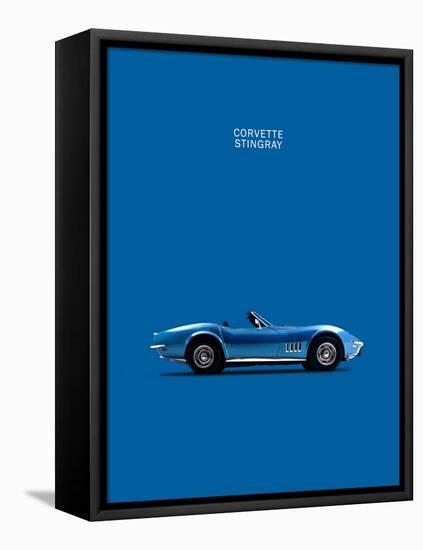 Corvette Stingray Blue-Mark Rogan-Framed Stretched Canvas