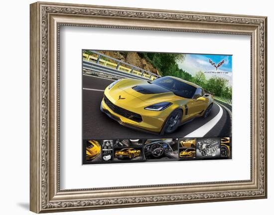 Corvette Stingray with Details-null-Framed Premium Giclee Print