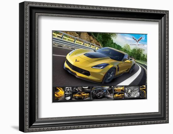 Corvette Stingray with Details-null-Framed Premium Giclee Print