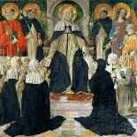 L'Annonciation et quatre saints. Avec saint Jean-Baptiste, saint Antoine, sainte Catherine et-Cosimo Rosselli-Giclee Print