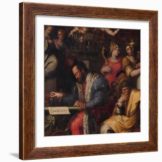 Cosimo Studies the Taking of Siena, 1563-1565-Giorgio Vasari-Framed Giclee Print