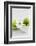 Cosmea, Blossom, White, Bowl, Limes, Green, Still Life-Andrea Haase-Framed Photographic Print