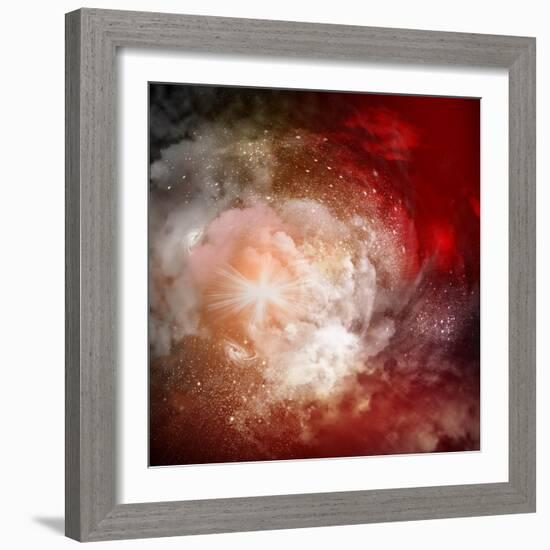 Cosmic Clouds Of Mist On Bright Colorful Backgrounds-Sergey Nivens-Framed Art Print