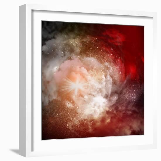 Cosmic Clouds Of Mist On Bright Colorful Backgrounds-Sergey Nivens-Framed Art Print