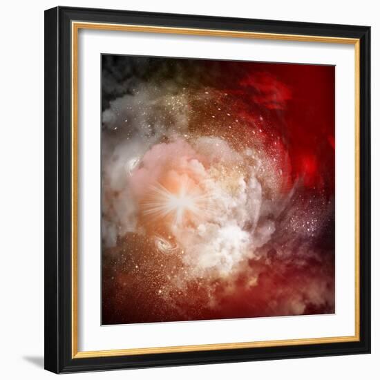 Cosmic Clouds Of Mist On Bright Colorful Backgrounds-Sergey Nivens-Framed Art Print