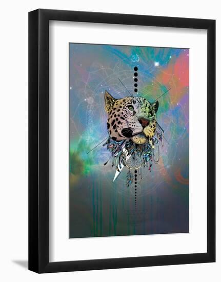 Cosmic Leopard-Karin Roberts-Framed Art Print