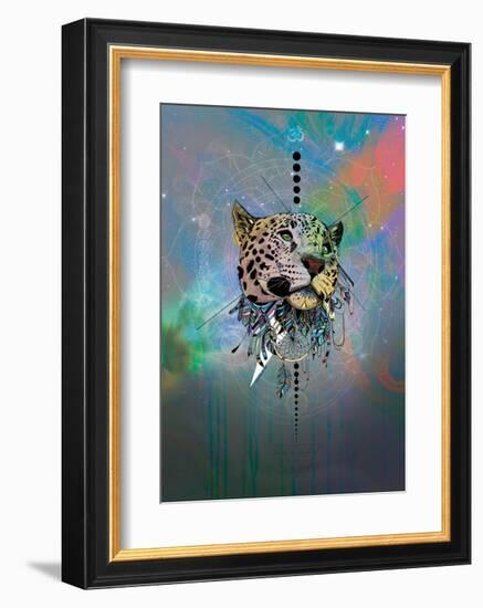 Cosmic Leopard-Karin Roberts-Framed Art Print
