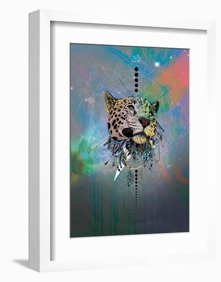 Cosmic Leopard-Karin Roberts-Framed Art Print