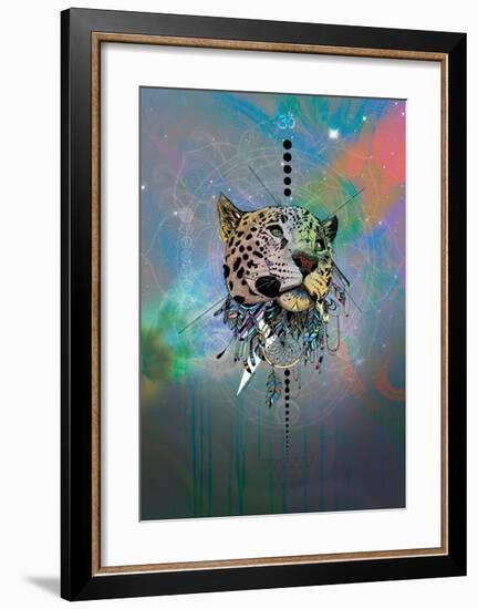 Cosmic Leopard-Karin Roberts-Framed Premium Giclee Print