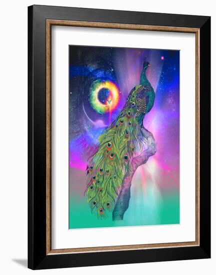 Cosmic Peacock-Karin Roberts-Framed Art Print