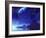 Cosmic Seascape On Another World with a Ringed Planet in the Night Sky-Stocktrek Images-Framed Photographic Print