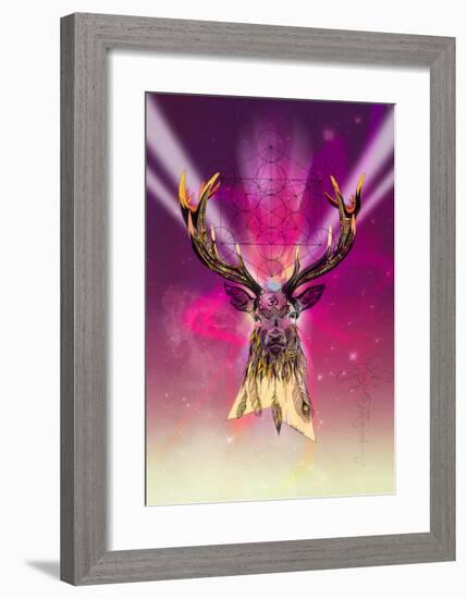 Cosmic Stag-Karin Roberts-Framed Premium Giclee Print