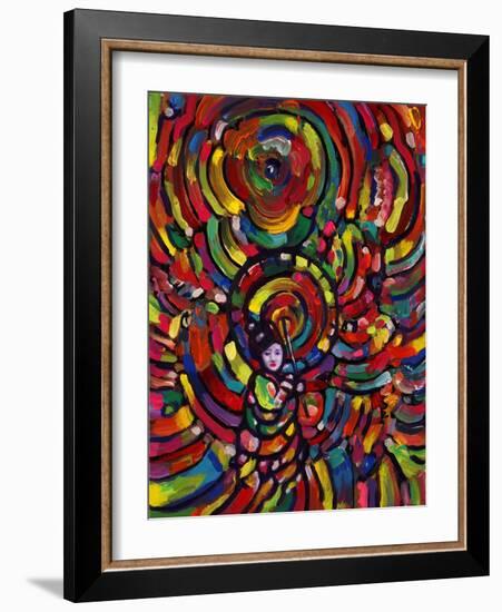 Cosmic Umbrella Lady-Howie Green-Framed Giclee Print