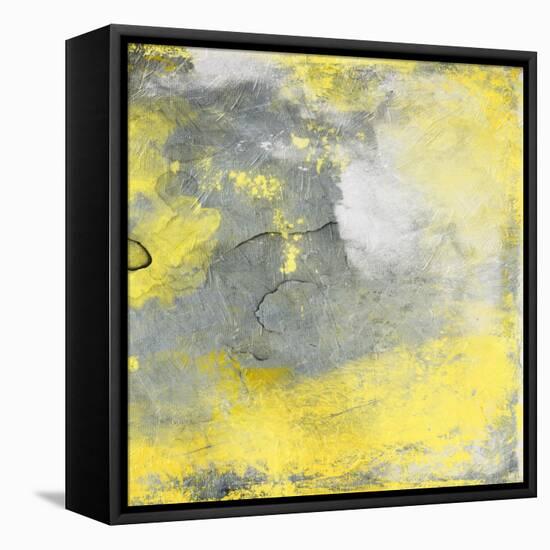 Cosmic Yellow mate-Jace Grey-Framed Stretched Canvas
