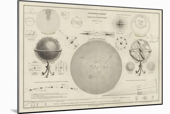 Cosmography, a Collection of Diagrams on Various Planetary Systems-null-Mounted Giclee Print