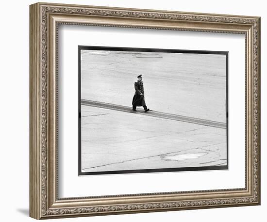 Cosmonaut Yuri Gagarin at Airport, Where Soviet Dignitaries Wait to Honor Him-James Whitmore-Framed Photographic Print