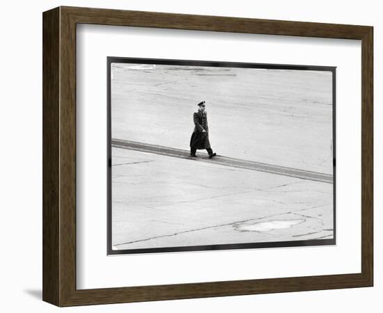 Cosmonaut Yuri Gagarin at Airport, Where Soviet Dignitaries Wait to Honor Him-James Whitmore-Framed Photographic Print