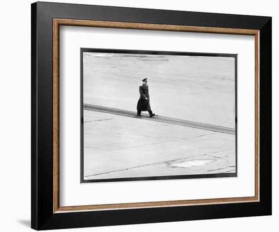 Cosmonaut Yuri Gagarin at Airport, Where Soviet Dignitaries Wait to Honor Him-James Whitmore-Framed Photographic Print