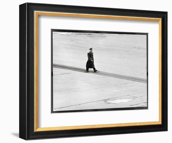 Cosmonaut Yuri Gagarin at Airport, Where Soviet Dignitaries Wait to Honor Him-James Whitmore-Framed Photographic Print