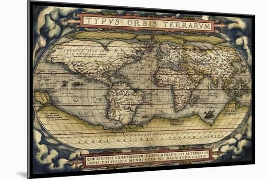 Cosmos Ortelius World Map 1570-Vintage Lavoie-Mounted Premium Giclee Print