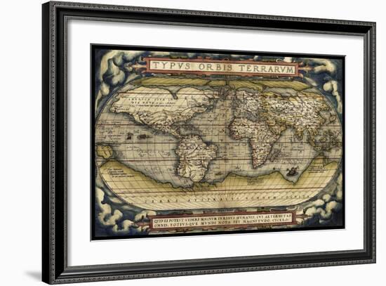 Cosmos Ortelius World Map 1570-Vintage Lavoie-Framed Giclee Print