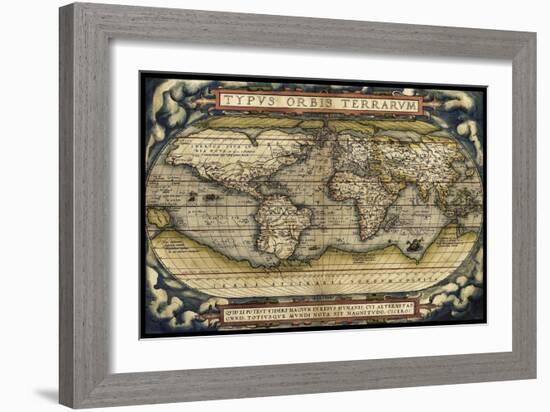 Cosmos Ortelius World Map 1570-Vintage Lavoie-Framed Giclee Print