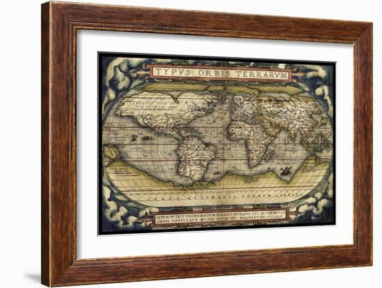 Cosmos Ortelius World Map 1570-Vintage Lavoie-Framed Giclee Print