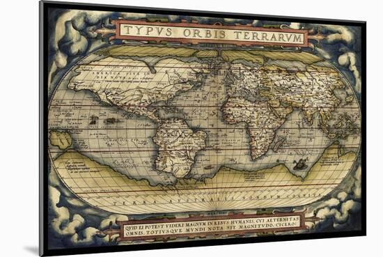 Cosmos Ortelius World Map 1570-Vintage Lavoie-Mounted Giclee Print