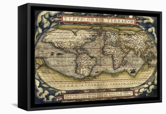 Cosmos-Ortelius World Map 1570-Vintage Lavoie-Framed Premier Image Canvas