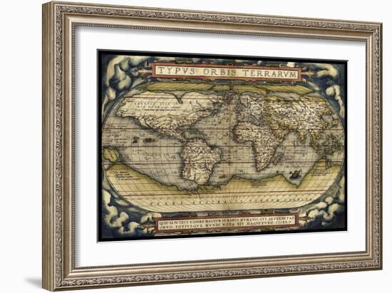 Cosmos-Ortelius World Map 1570-Vintage Lavoie-Framed Giclee Print