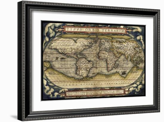 Cosmos-Ortelius World Map 1570-Vintage Lavoie-Framed Giclee Print