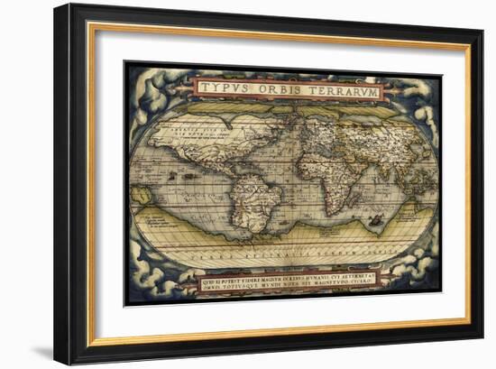 Cosmos-Ortelius World Map 1570-Vintage Lavoie-Framed Giclee Print