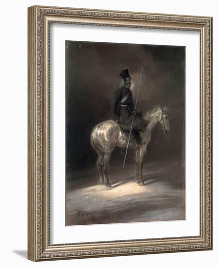 Cossack on Horseback, 1837-Franz Kruger-Framed Giclee Print