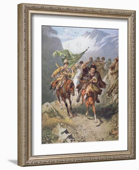 Cossacks of the Caucasus Return from a Raid on a Settlement of Muslim Cossacks-Russian-Framed Giclee Print