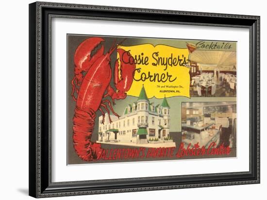 Cossie Snyder's Corner, Lobster Center, Retro-null-Framed Art Print