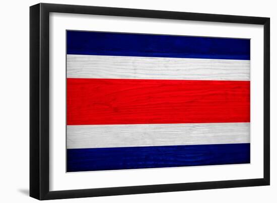 Costa Rica Flag Design with Wood Patterning - Flags of the World Series-Philippe Hugonnard-Framed Art Print