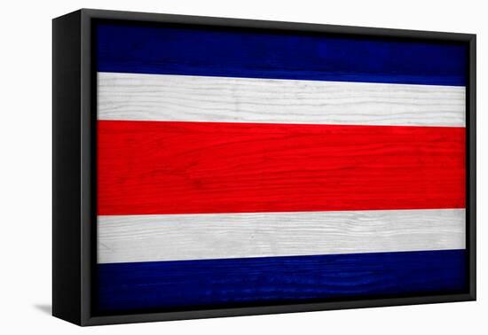 Costa Rica Flag Design with Wood Patterning - Flags of the World Series-Philippe Hugonnard-Framed Stretched Canvas