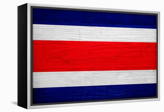 Costa Rica Flag Design with Wood Patterning - Flags of the World Series-Philippe Hugonnard-Framed Stretched Canvas