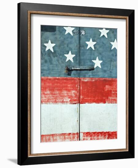 Costa Rican Flag Painted on Door, Costa Rica-John Coletti-Framed Photographic Print